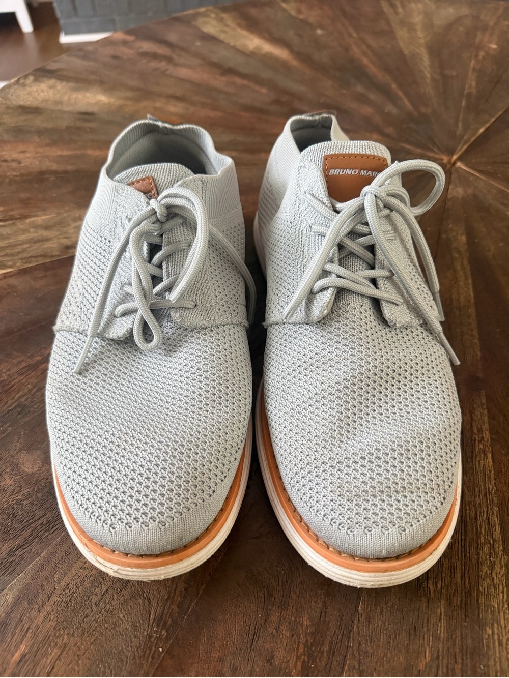Bruno Marc Men's Gray Knit Derby Shoes